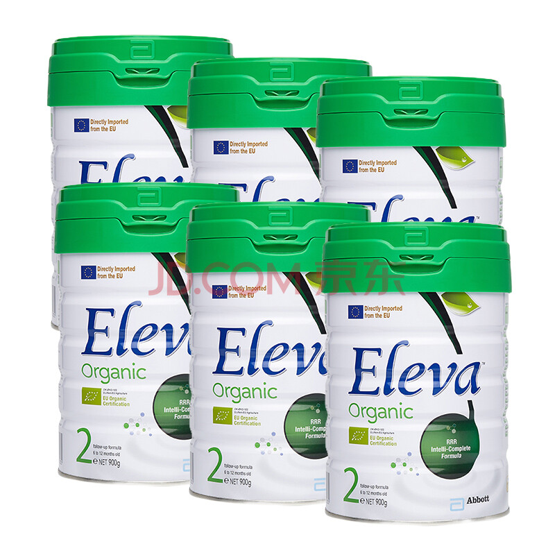 Abbott 雅培 Eleva港版菁智 有机婴幼儿奶粉 2段 900g 6罐装 *2件