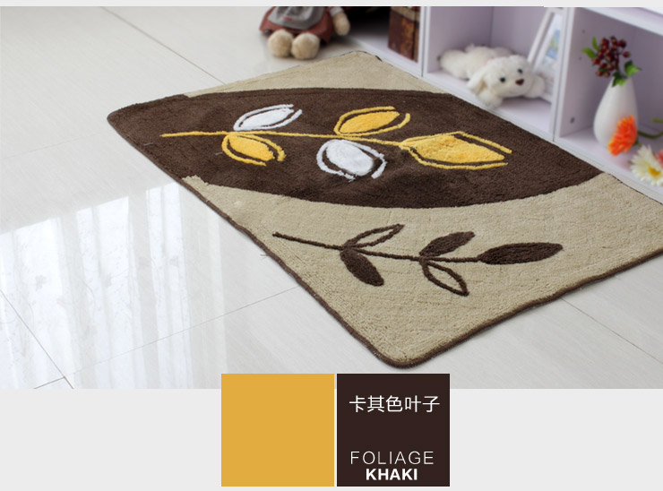 
                                        屋尔美 玄关地垫 沙发地垫 门垫 吸水防滑 橘色典雅 80*120cm                
