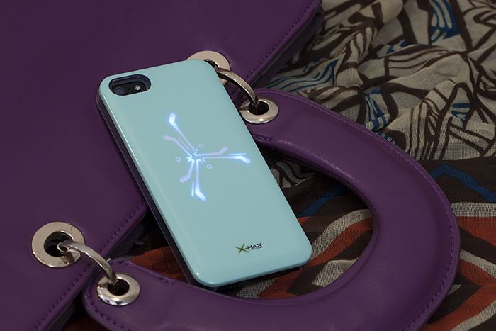艾克玛斯(x-max)"future"来电闪系列iphone5手机壳 保护套 绿色(蓝灯)
