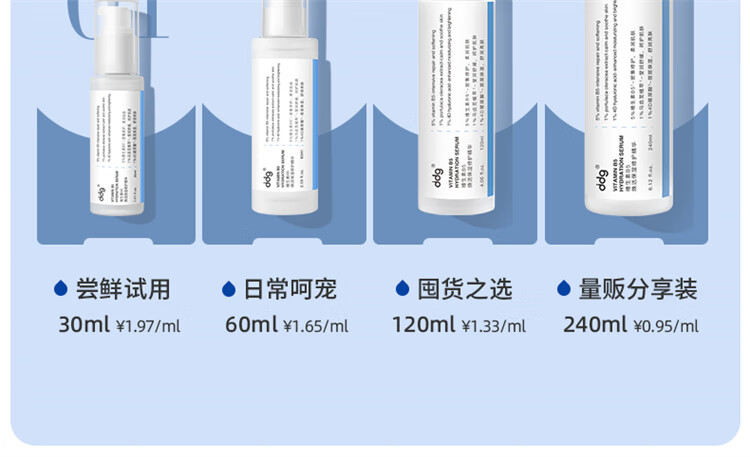 ddg511精华 维生素B5精华液面部补水保湿舒缓维稳修护玻尿酸 60ml