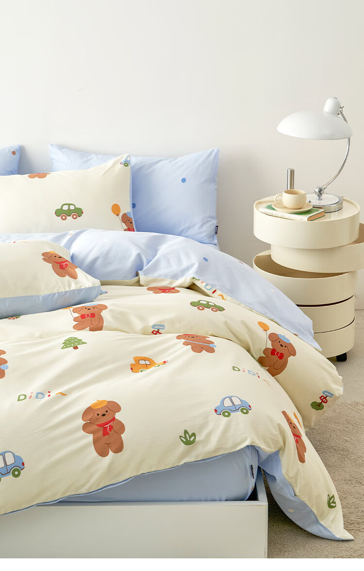 Пододеяльник Dohia из 100% хлопка, размер 152x218 см, для кровати 1.2 м, мультяшный стиль