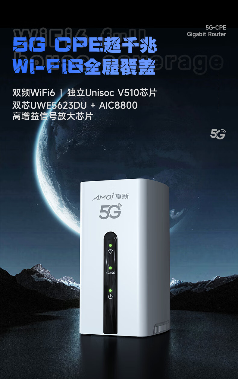 夏新5G cpe路由器无线移动随身w流量5G无线网通用全国ifi免插卡无限流量2024款十大排名全国通用无线网流量卡上网宝 【5G顶配性能版】详情图片3