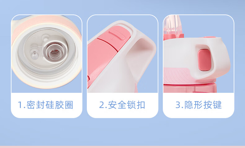 悟童 塑料杯儿童水杯夏季小学生宝宝吸管杯户外便携男女运动水杯 450ML红色【西瓜】