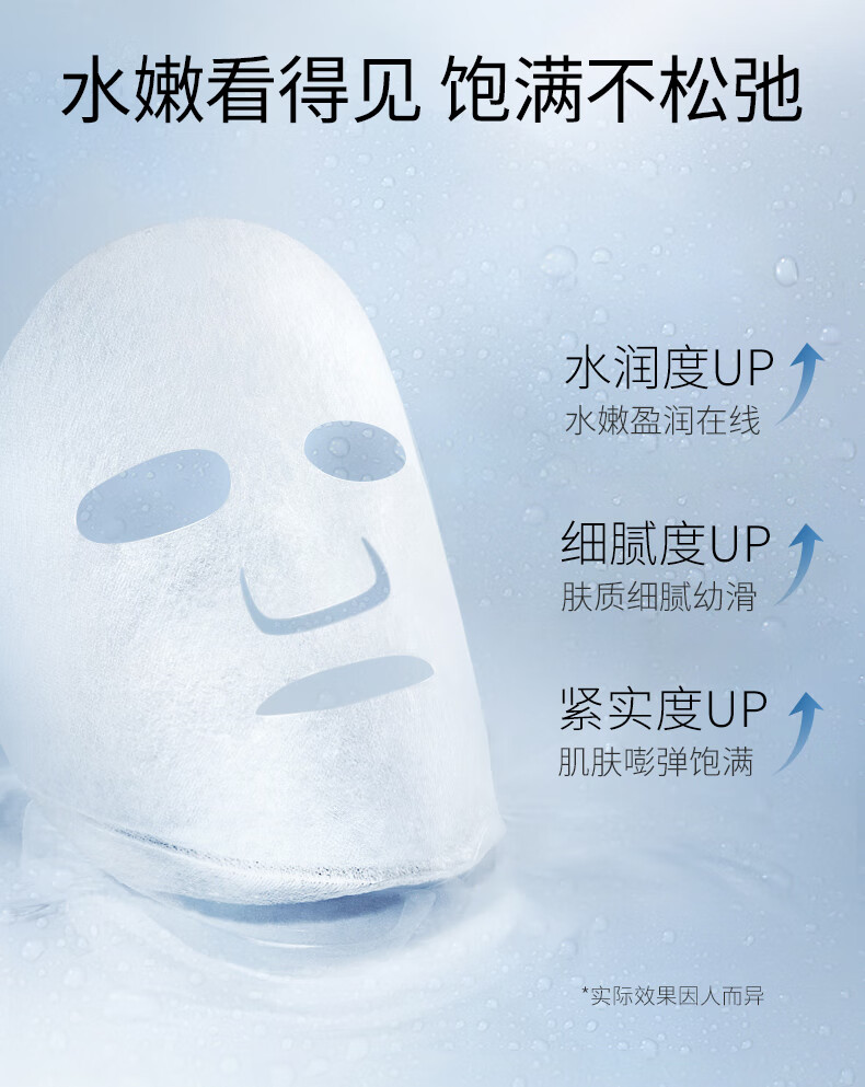 美肤宝补水保湿面膜润泽平滑细腻清爽不油腻护肤品改善干燥面贴膜化妆品 嘭润轻盈精华（六胜肽）面膜25片