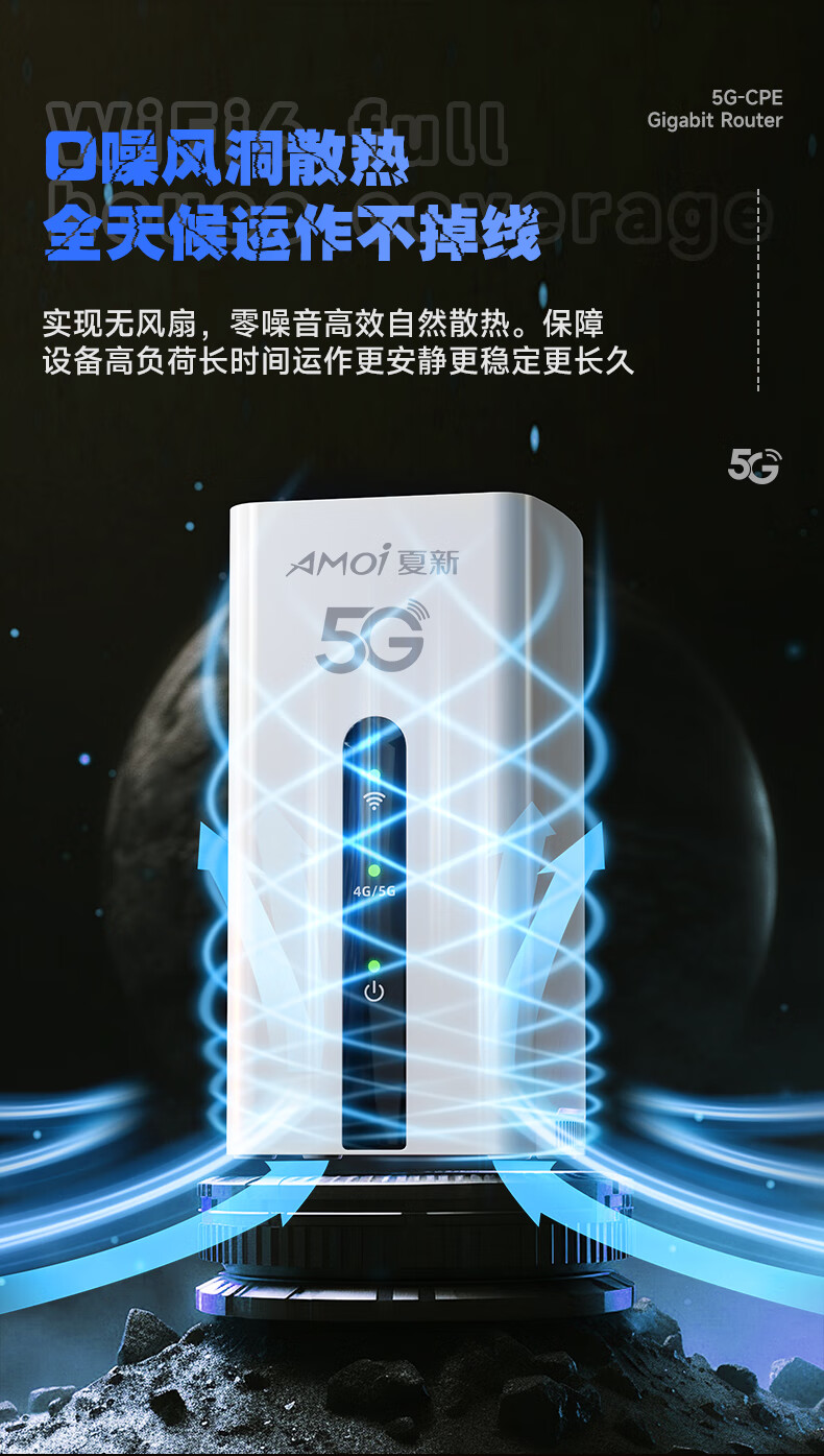 夏新5G cpe路由器无线移动随身w流量5G无线网通用全国ifi免插卡无限流量2024款十大排名全国通用无线网流量卡上网宝 【5G顶配性能版】详情图片11