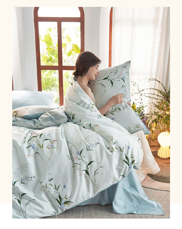 Комплект постельного белья Dohia Home Textile "Moonlight Lover", 1.5-спальный, 100% хлопок, 4 предмета