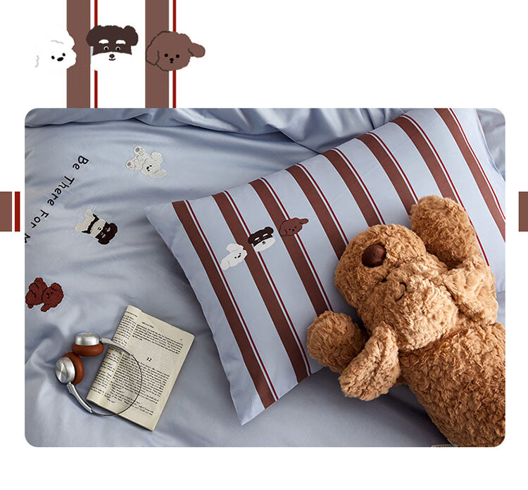 Комплект постельного белья Dohia "Let's Be Happy Together", 60 нитей, 1.8м, хлопок, 229x230 см