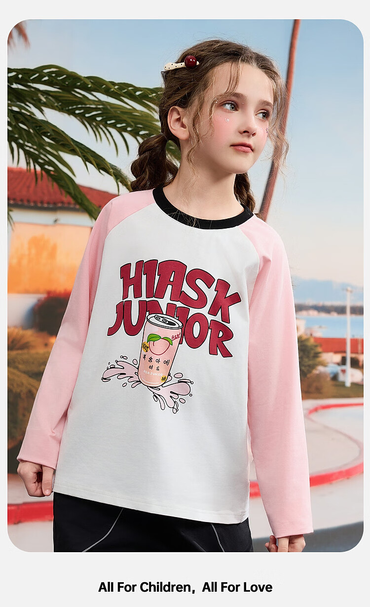 Детская футболка с длинным рукавом ASK JUNIOR, унисекс, хлопок 100%, весна-осень 2026, с принтом