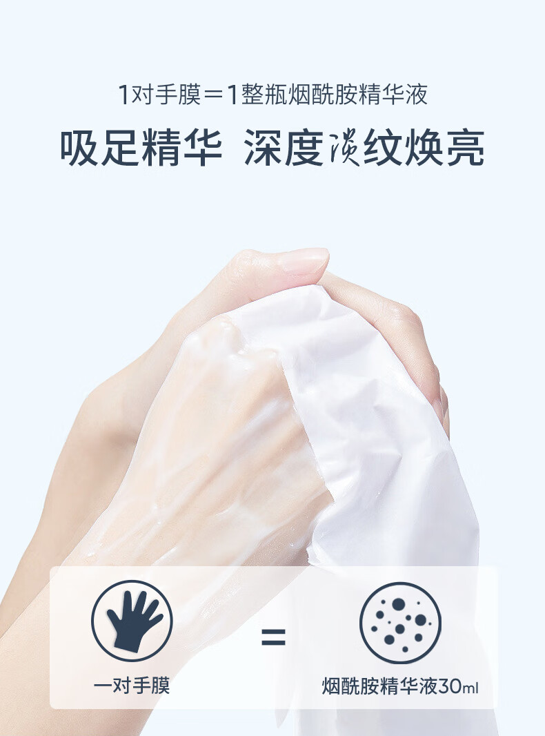 SUMDOY 日本进口美白烟酰胺手膜手套补水嫩白保湿淡化细纹去死皮男女士 敷出牛奶肌（到手两件）