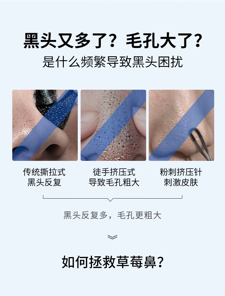 选派男士鼻贴黑头粉刺清洁毛孔男士女草莓鼻 1盒装