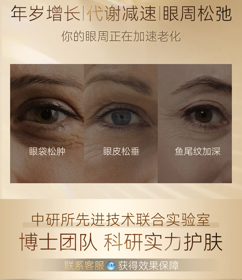 RSAS眼霜 提拉紧致淡化黑眼圈细纹眼纹眼袋 白松露日夜分时眼霜30g