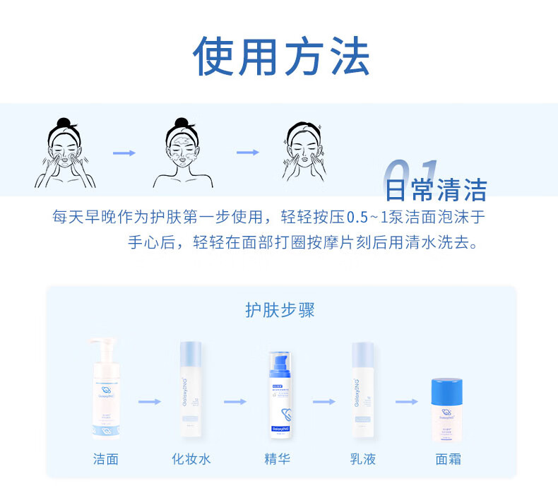 成分星球（GalaxyING） 舒润洁面泡 慕斯泡沫保湿温和安全氨基酸洗面奶 150ml正装