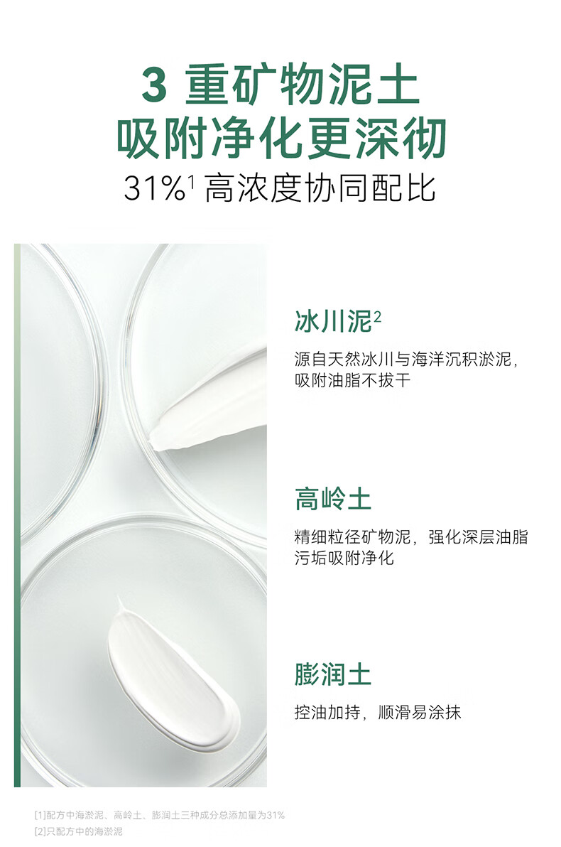 安修泽（ONCUR）清洁泥膜 水杨酸果酸涂抹面膜深层清洁毛孔控油去黑头白泥 组套装240g