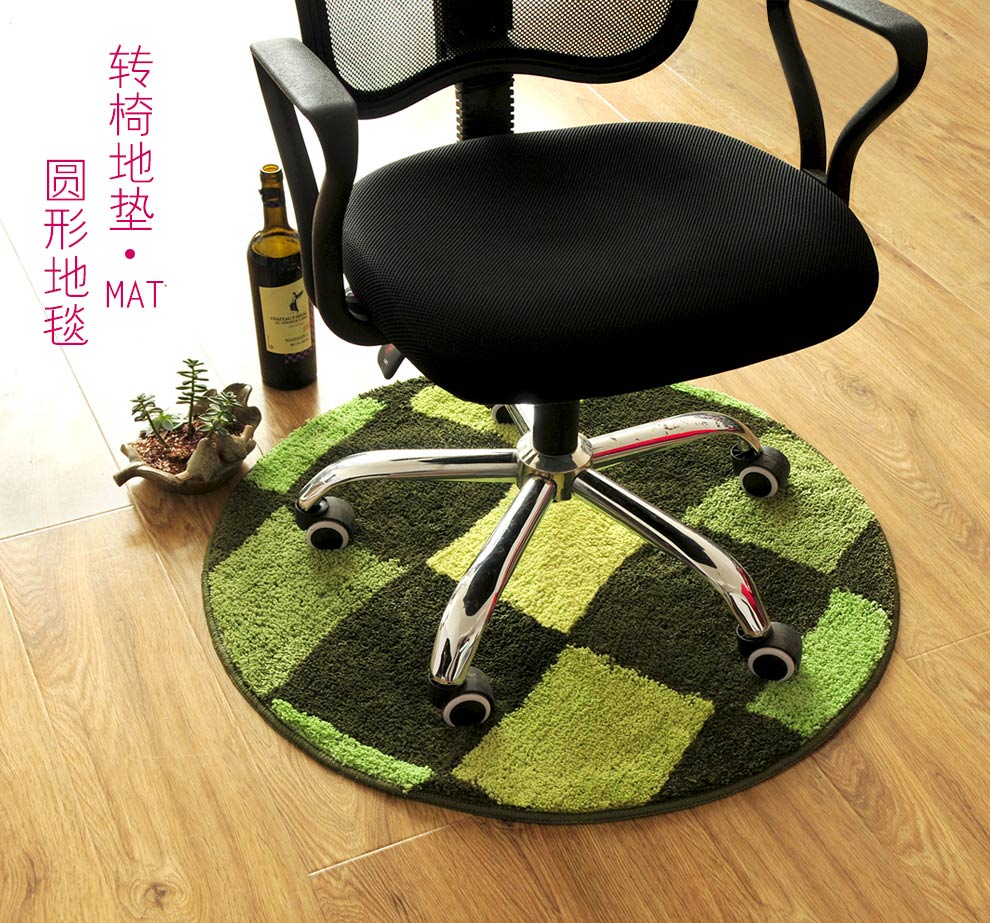恒亚斯 地垫圆形 茶几卧室吊篮地垫 电脑椅垫圆形地垫玄关垫 B3102蓝 80*80cm圆形
