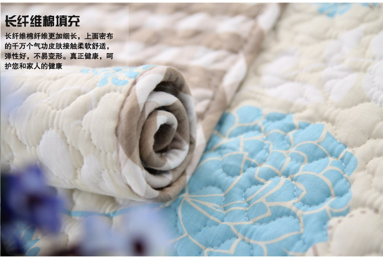
                                        凡米特纯棉沙发垫布艺时尚双面沙发巾坐垫沙发套 蓝莲花 110*210cm                