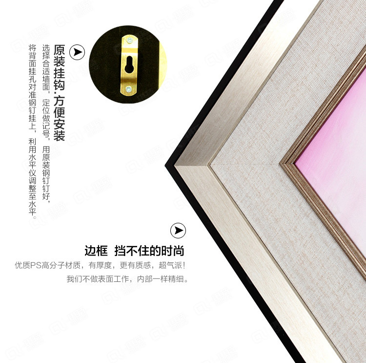 爱尚家 立体手绘油画装饰画现代简约发财树玄关壁画客厅挂画餐厅画 蓝色 70x70厘米/单幅