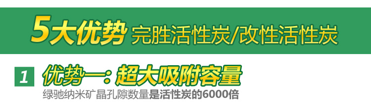 
                                        
                                                            绿驰 1600g纳米矿晶装修家具汽车甲醛清除剂 去除甲醛苯除油漆味 竹炭活性炭碳包强力除味剂                