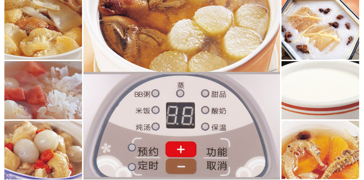 
                                        
                                                                                天际(TONZE)电炖锅隔水炖 煮粥煲汤1锅3胆DDZ-16BW 1.6L                