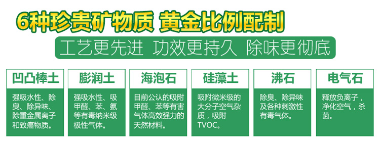 
                                        
                                                            绿驰 1600g纳米矿晶装修家具汽车甲醛清除剂 去除甲醛苯除油漆味 竹炭活性炭碳包强力除味剂                