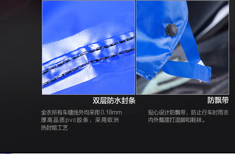 正招（kendo）透明雨衣电动车单人加大时尚雨衣雨披电动车单人 P2N藏青色4XL