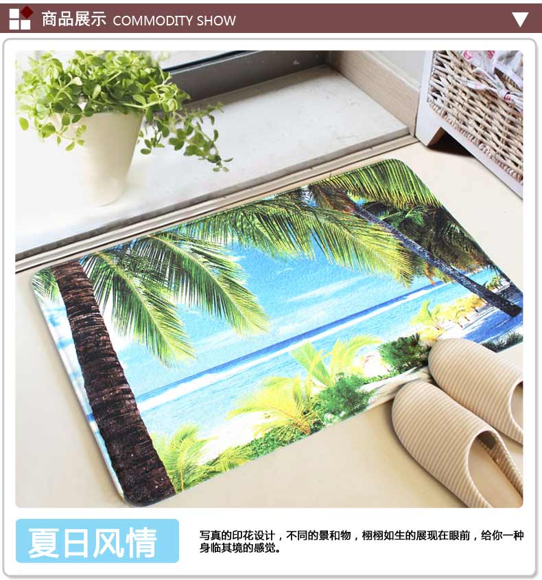 
                                        屋尔美 进门门厅玄关防滑地垫 家卧室简约家用脚垫垫子 黑色波点 40*60CM                