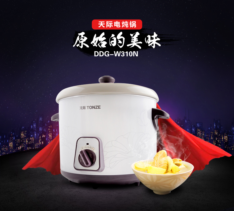 
                                        天际(TONZE)DDG-W310N电炖锅煲汤锅1L                