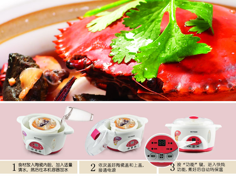 
                                        
                                        天际(TONZE)电炖锅隔水炖 煮粥煲汤BB粥DGD10-10QWG 1L                