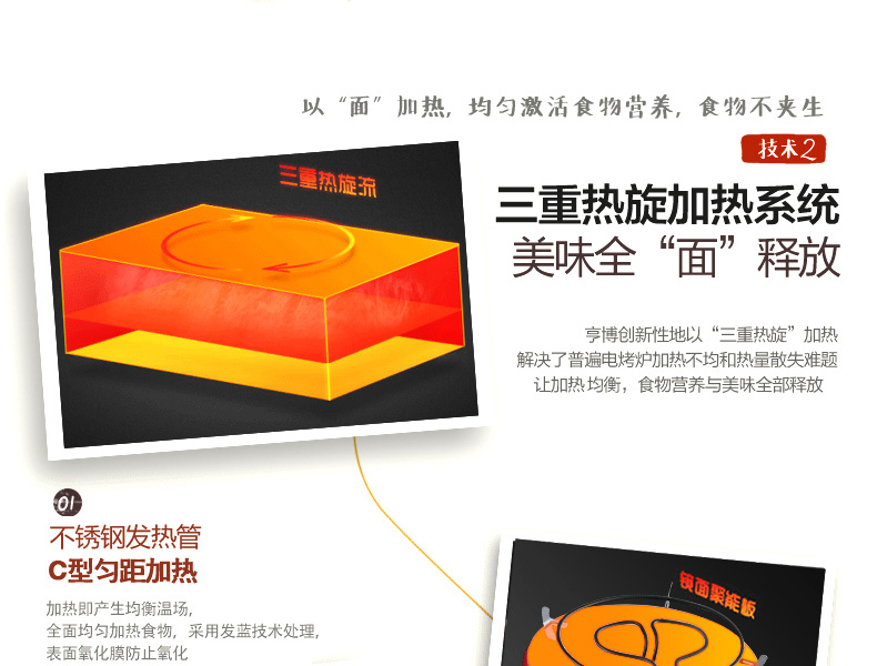 亨博（hengbo）SC-505A电烤炉家用烧烤架韩式无烟电饼铛电烤肉烤盘煎烤炉 圆形电烤盘烧烤炉