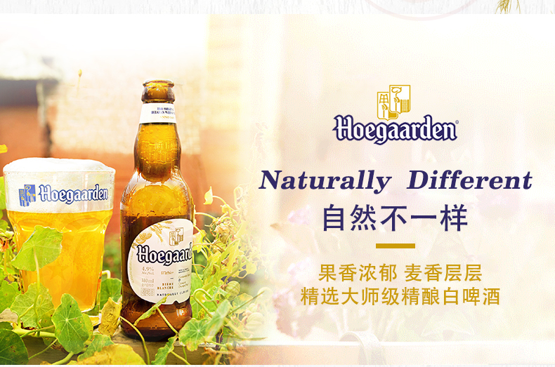 hoegaarden福佳比利时风味果味精酿啤酒小麦白啤福佳白啤酒330ml24瓶