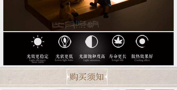 比月餐厅壁灯卧室床头灯简约现代原木温馨橡木书房过道壁灯3503 壁灯右A香薰和光源