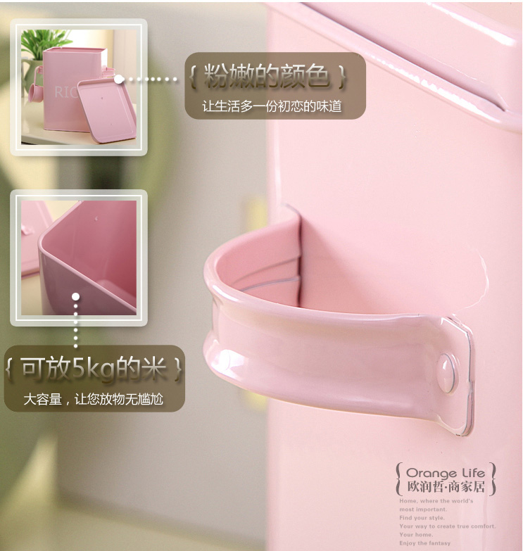 
                                        【京东超市】欧润哲 收纳盒 5L家居多用途洗衣粉厨房杂货整理桶 粉色                
