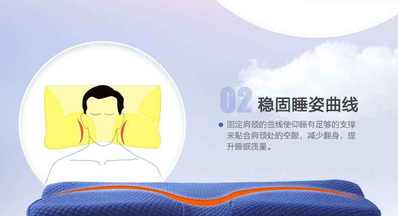 ASZUNE/艾苏恩慢回弹记忆枕头 颈椎病枕护颈枕 白色