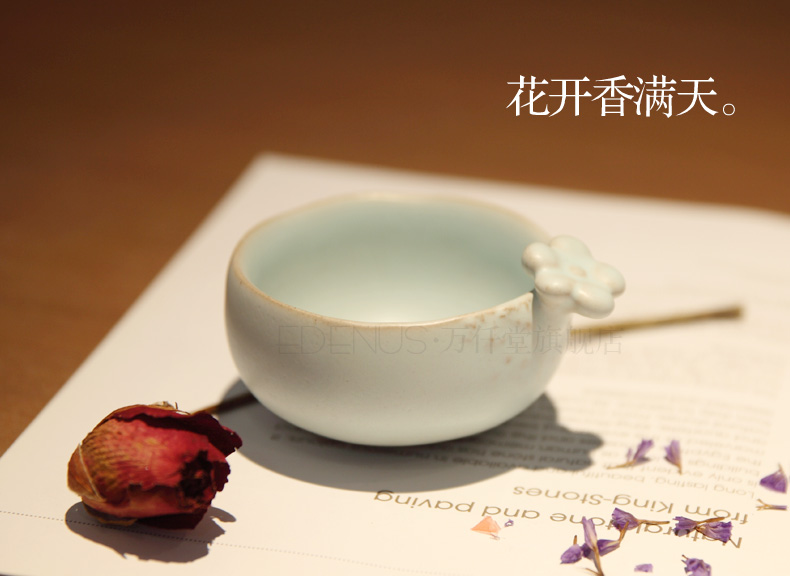 
                                        万仟堂茶杯品茗杯单杯陶瓷紫砂小茶杯日式功夫茶具小茶杯花开香起03                