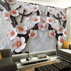 Высокое качество Deep Texture Relief 3D Murals Современное искусство Plum Blossom Photo Wallpaper Гостиная Спальня Papel De Parede Цветочный 3D beibehang high grade interior decoration wall paper abstract blue kinetic square 3d floor patch papel de parede 3d wallpaper
