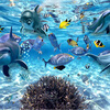 HD Подводный мир Deep-Sea Fish Photo Wallpaper 3D Стерео мультфильм Mural 3D Kid's Room Гостиная Телевизор Диван-фон Стенной декор hd blue sky white clouds classic photo wallpaper гостиная ресторан современный простой интерьер декор 3d стерео настенные обои