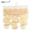 HCDIVA Ear to Ear 13x4 Кружева Фронтальное закрытие Бразильское тело для волос с волнами для тела # 613 Светло-русые волосы хорошего качества