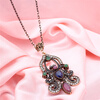 SUNSPICE MS. Турецкий Vintage Flower Pendant Necklaces для женщин Античный золотой цвет смолы индийских ювелирных изделий Этническ