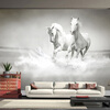 Пользовательские фото Wall Paper 3D White Horse Large Mural Обои Гостиная Диванная роспись Обои для спальни для спальни Контактная бумага