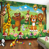 Пользовательские обои 3D-обои для фото для детской комнаты Animal Paradise Cartoon Children House Mural Нетканые обои для спальни Обои для спальни
