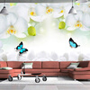 Современные простые белые цветы Butterfly Photo Wallpaper 3D Wall Mural Гостиная Телевизор Диван-фон Стена Картина Классическая роспись 3 D shinehome black and white zebra strips wallpaper 3d photo rolls for walls 3 d livingroom wallpapers mural roll paper background
