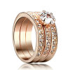 yoursfs ® 18k rose позолоченные 0.8ct тройной искусственной Diamond обручальное кольцо, использовать
