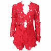 Fashion Two Piece Set White Lace Hollow Out Long Sleeve Clothing Set Women Tracksuits Coat Top and Shorts Plus Size S-XXL children s clothing set 2017 lovely girls long sleeve dot shirt trousers 2 pcs sets l028