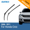 SUMKS Wiper Blades for Honda Civic 26&23 Fit Hook Arms 2006 2007 2008 2009 2010 2011 auto paper auto take up reel system for all roland sj sc fj sp300 540 640 740 vj1000