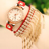 SHENSEE® 20151PC кисточкой женщин rhinestone кожаный слинг золотую цепочку Кварцевые наручные часы