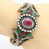 Эксклюзивные турецкие женщины цветок браслет браслет смолы Rhinestone ювелирные изделия манжеты античный золотой цвет Пейсли шабло