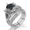 Новое роскошное черное кубическое циркониевое белое золото с покрытием CZ Diamond Ring устанавливает уникальные кольца для коктейлей для женщин R633