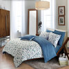 Mercury Home Textiles (MERCURY) Хлопчатобумажная саржа для печати четырехсекционный комплект северного звездного неба с двойным 1,8-метровым простыни простые простыни 4 комплекта