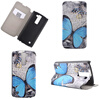 Blue Butterfly Design Кожа PU откидной крышки Кошелек для карты памяти Чехол для LG K8 карты памяти