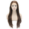 24inch long Straight Brown Natural Lace Front Synthetic Wig