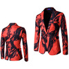Мужчины One Button костюм Ink Printing костюм жениха платье Костюм Performance костюм bezko костюм